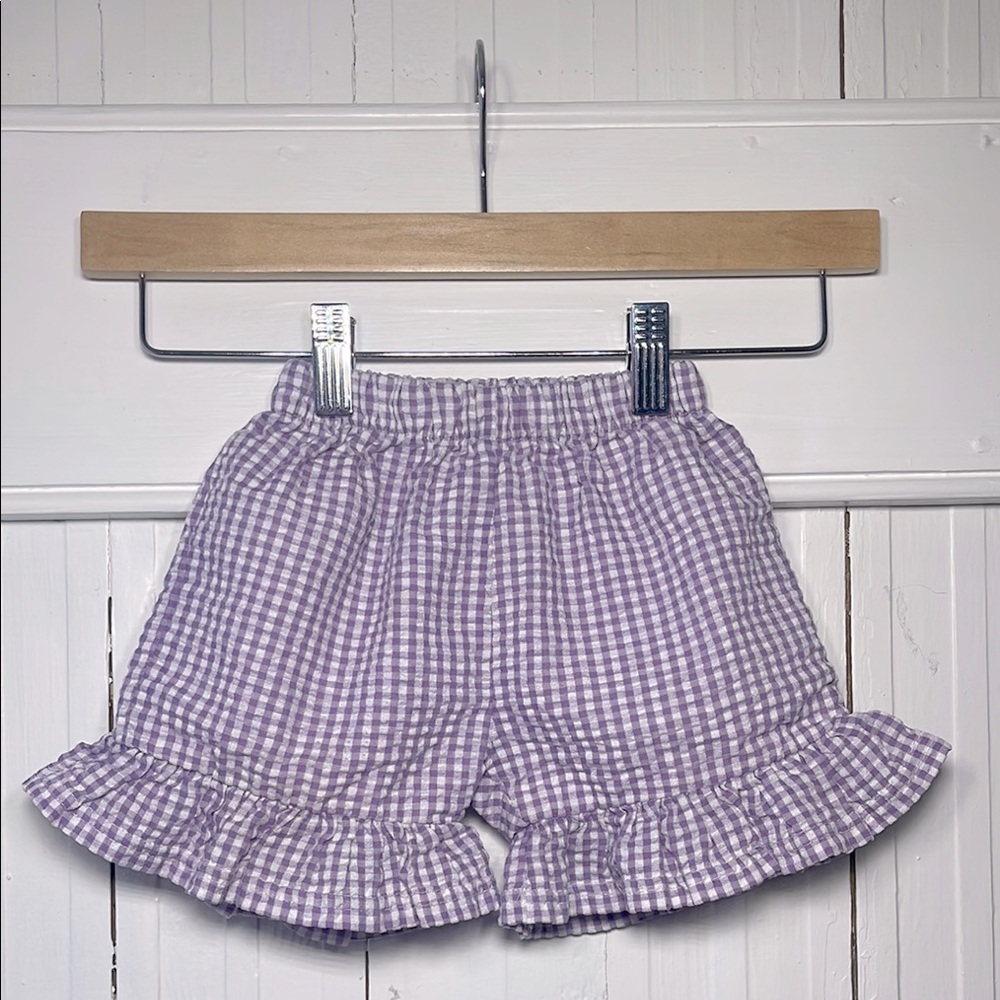 BLANKE BOUTIQUE VGUC Preppy Gingham Ruffle Elastic Boutique Shorts